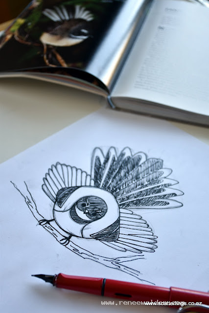 Sketch for New Zealand fantail