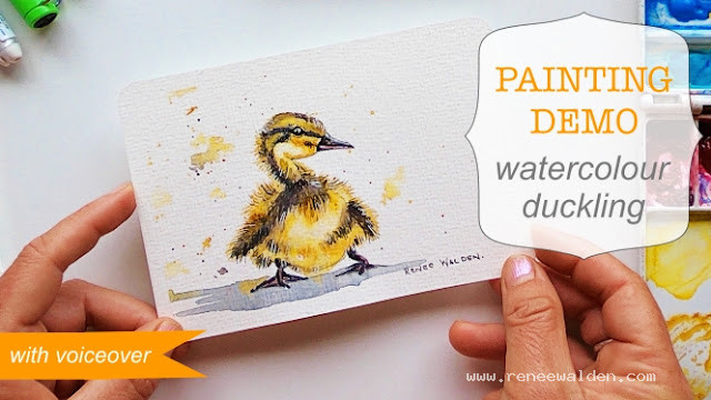 Watercolour duckling postcard - full tutorial