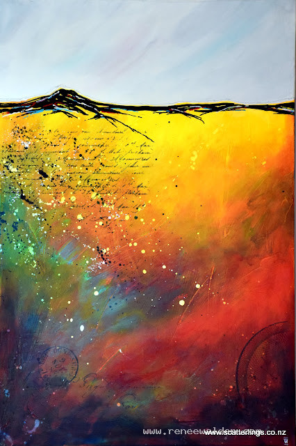 "Summer fields, summer hills 4" - mixed media on canvas