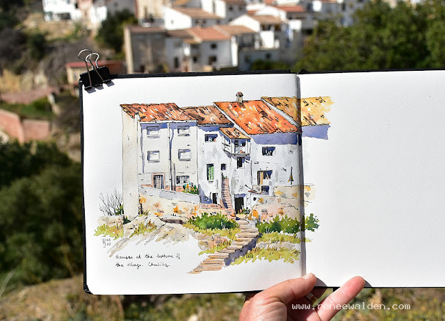 Little houses at the bottom of the village, Chulilla, Valencia, Spain