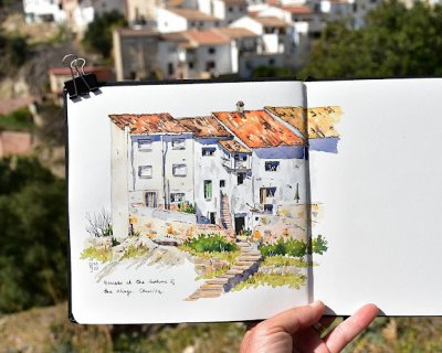 terraced houses in chulilla, spain