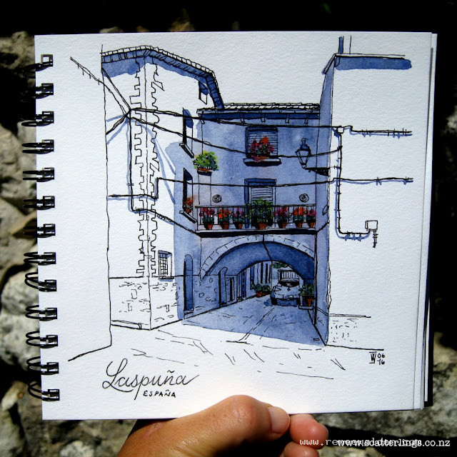 Pretty window boxes in Laspuna, near the Pyrenees, Spain