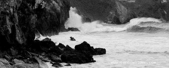 Big swell at Playa Amio,  Cantabria, Spain