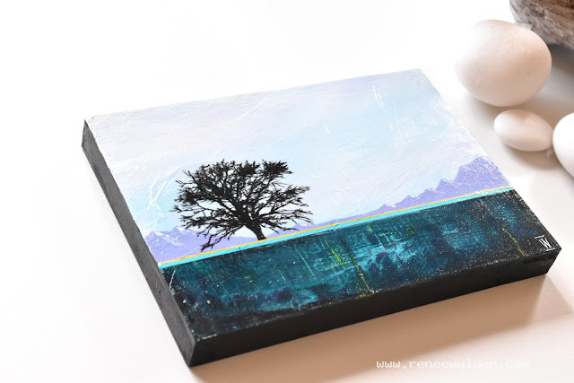 "Alone" - winter abstract landscape painting