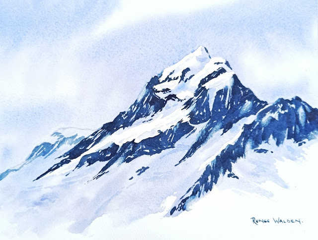 Watercolour painting of Aoraki / Mt Cook