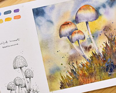 Beautiful bonnet mushrooms