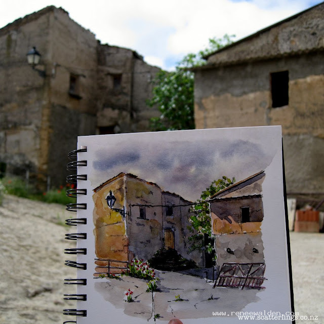Day 1 and sketching already! In the back of Rubio, Lleida region, Catalunya