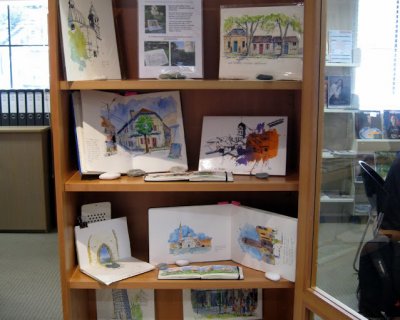 travel journals on display at Wanaka Library