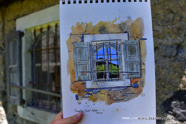 The window on Chapelle Saint-Antoine, near Saint Paul sur Ubaye, France