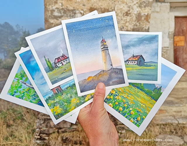 Original postcard paintings