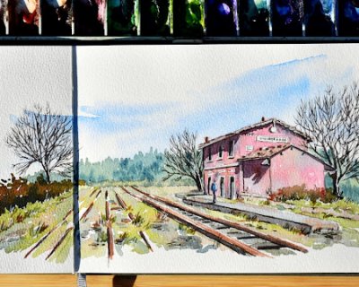 an abandoned railway station in sardinia