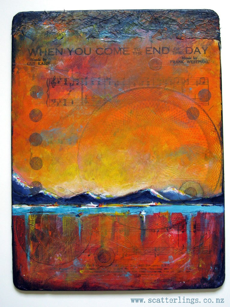 "When you come to the end of the day" - mixed media on wood