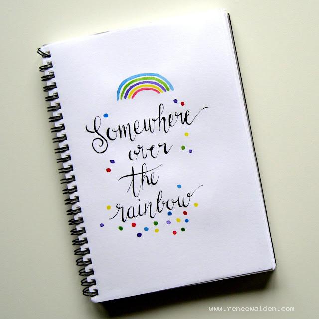 Somewhere Over The Rainbow - old fashioned dip pen with Hunt 108 nib and Indian ink