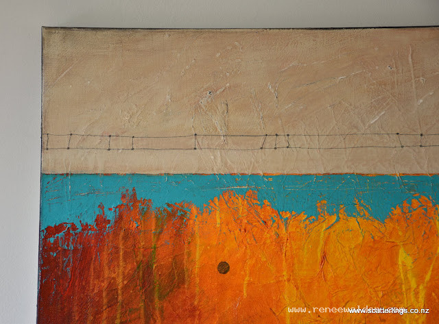 Detail of "Bridge 2" - abstract landscape painting