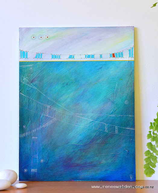 "Sea Glass" - abstract landscape painting