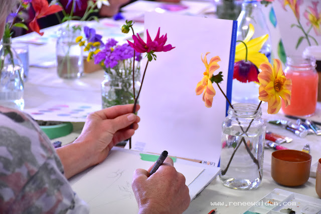 Getting started painting flowers in watercolour and ink