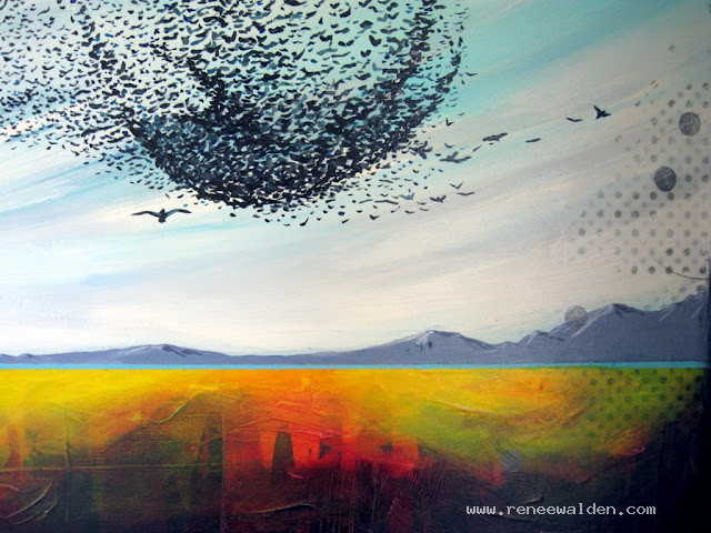 Detail of  "Murmuration" - abstract landscape