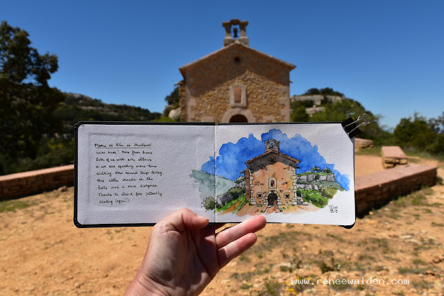 Tiny ermita on the summit ridge of Serra de Montsant