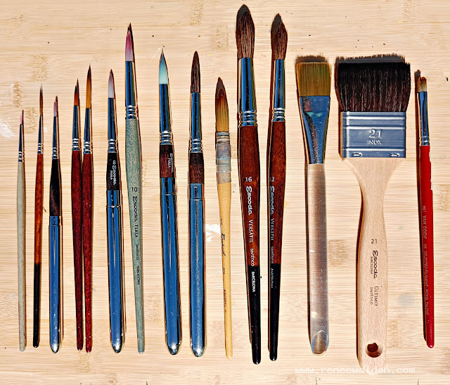 My current watercolour brushes