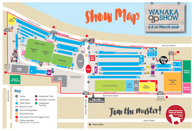 Map of Wanaka A&P Show. Art Exhibition at Site Y6.