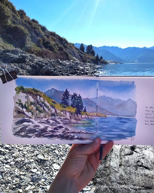 On the shores of Lake Hawea