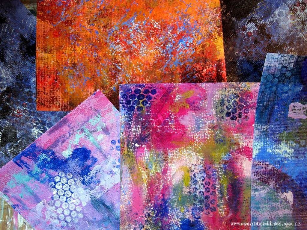 Hand painted collage papers