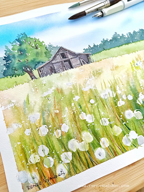 Pen and watercolour painting tutorial