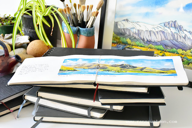 I fill a number of watercolour sketchbooks each year!