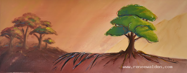 "Room to grow" - acrylics and oil pastel on canvas