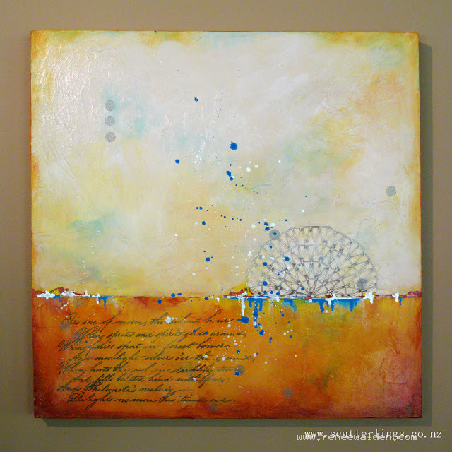 "The Silent Hour" - mixed media abstract landscape