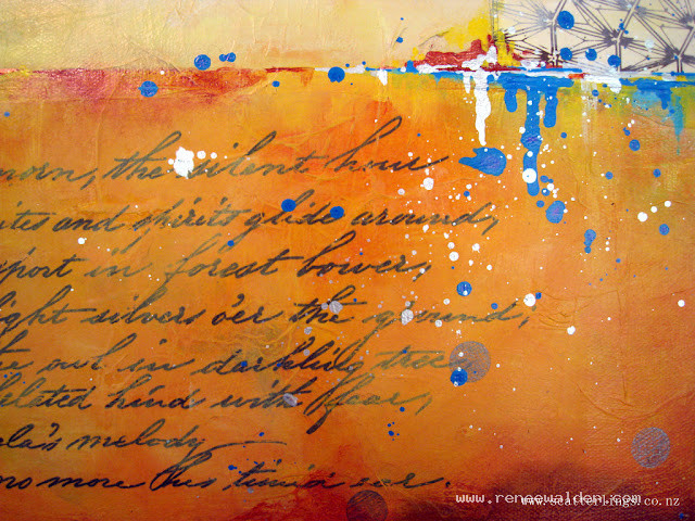 Detail of "The Silent Hour" - mixed media abstract painting