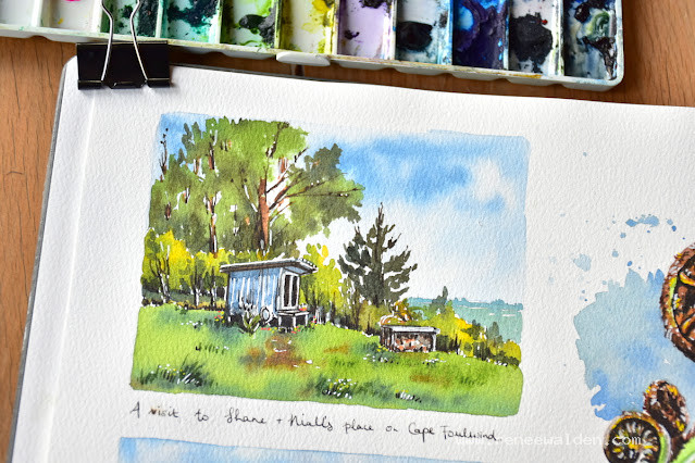Our friend's little cabin nestled cosily in the bush. Everything so green!