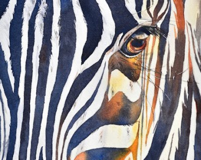paint a zebra in watercolour