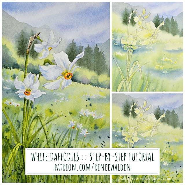 How to paint a wildflower scene in watercolours