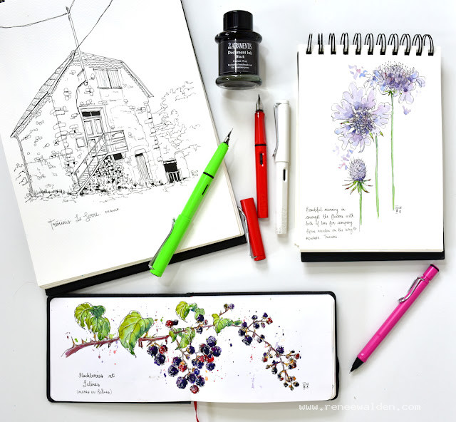 Pen and wash paintings - which pens and ink to use