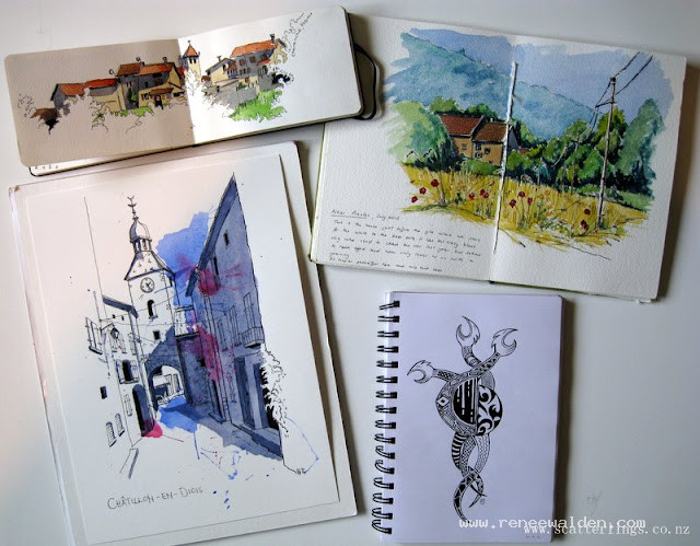 Travel sketchbooks for urban sketching