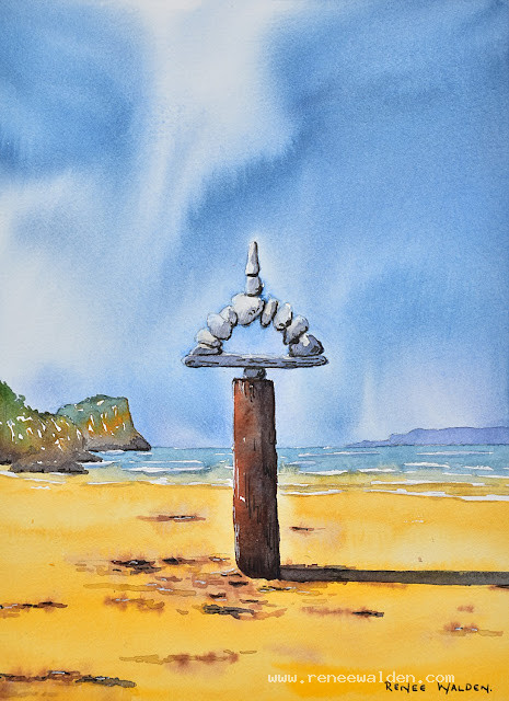 watercolour seascape