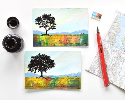 painting postcards