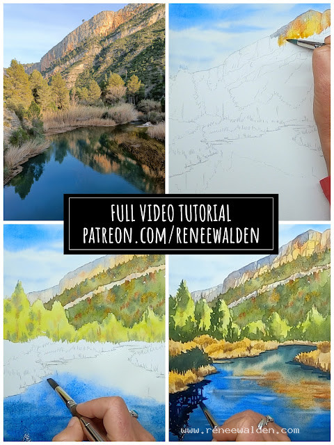 paint a canyon in watercolour