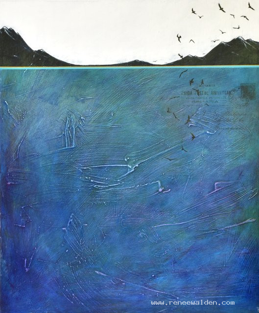 "Heading South" - abstract landscape painting