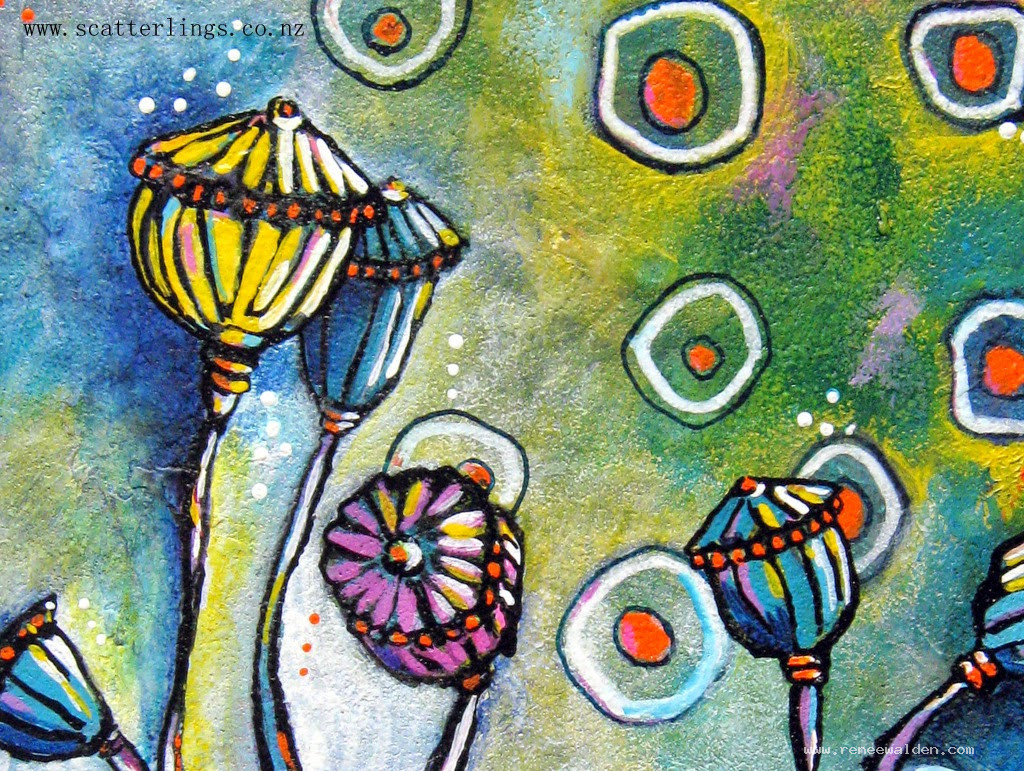 Detail of  'Crazy Poppy Heads'