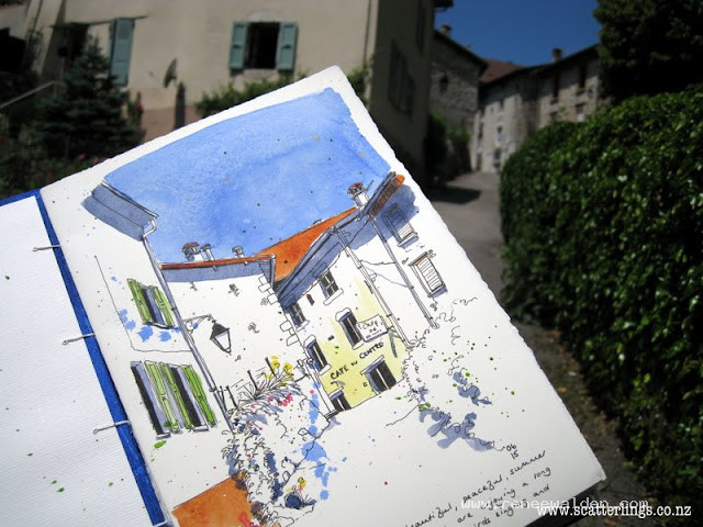 Urban sketching in Choranche, France