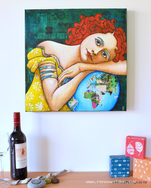 'Protect' - mixed media portrait on exhibition canvas.