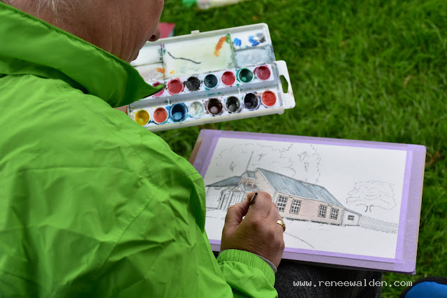 Painting the historic Cardona Chapel. New Zealand.