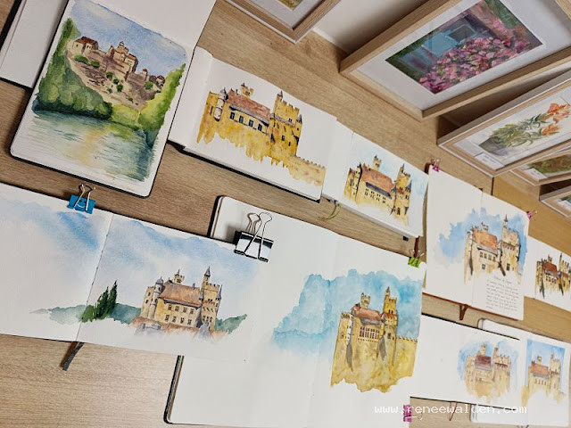 Student sketches of Beynac Castle