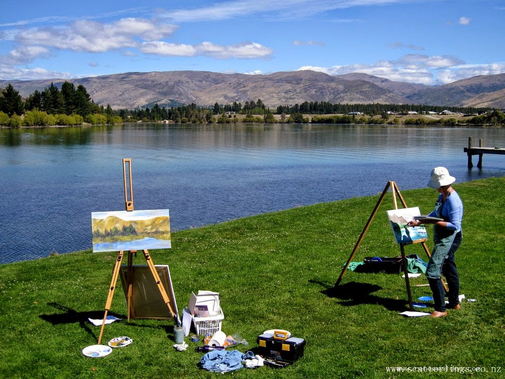 Plein air painting Cromwell, New Zealand