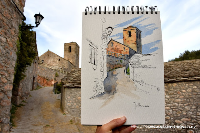 Tella, Spanish Pyrenees. This sketch is sold.