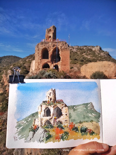 Castell d'Alos de Balaguer, Catalunya getting some TLC from some workers