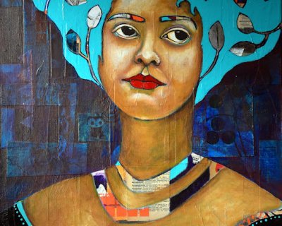 reflection : mixed media portrait step by step