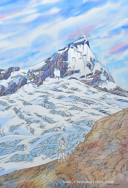 First watercolour wash of the painting done.